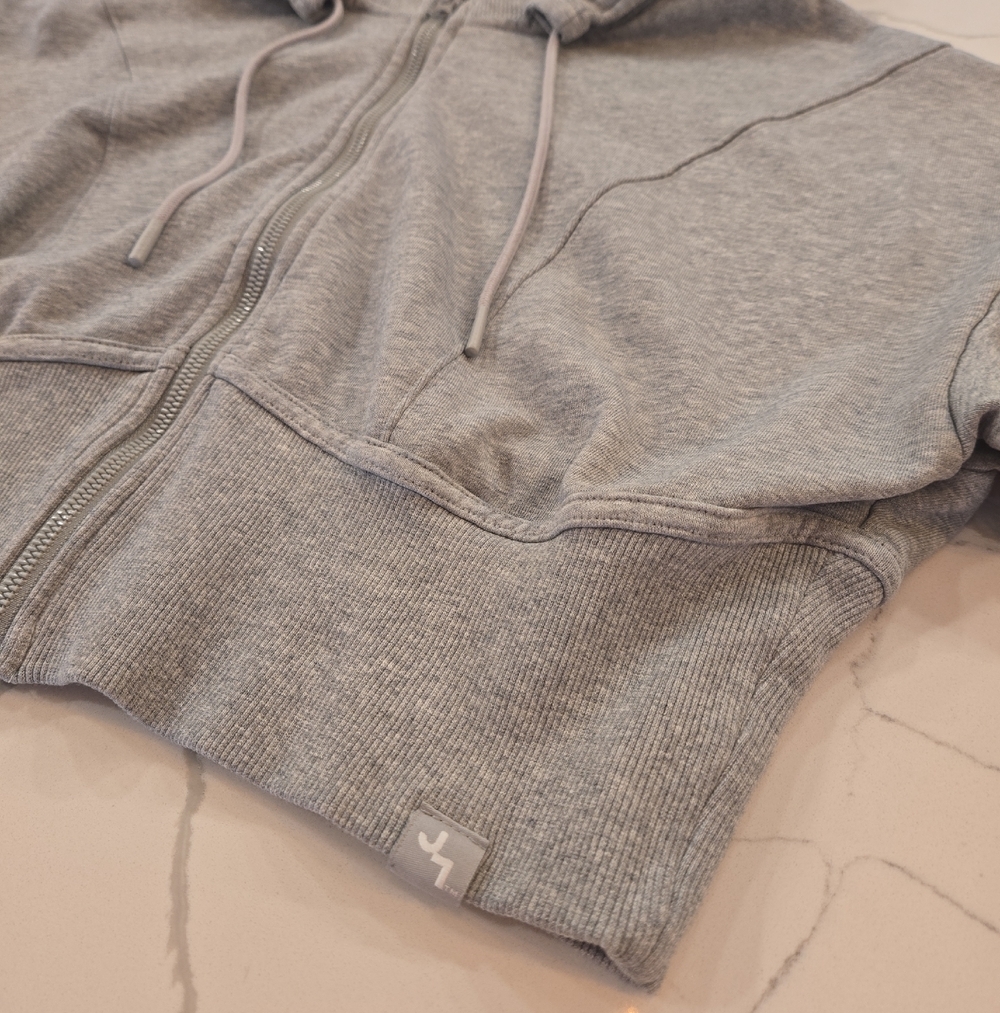 JoyLab Cropped Hoodie Full Zip Activewear Gray Sweatshirt Womens XL - Picture 7 of 9